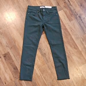 👖LOFT Women's Dark Green With Floeal Print Skinny Jeans